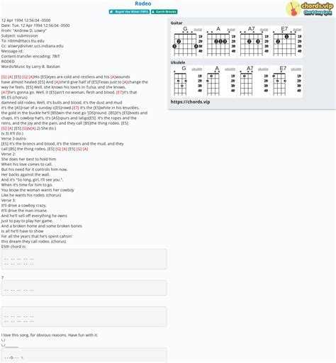 Chord: Rodeo - Garth Brooks - tab, song lyric, sheet, guitar, ukulele ...