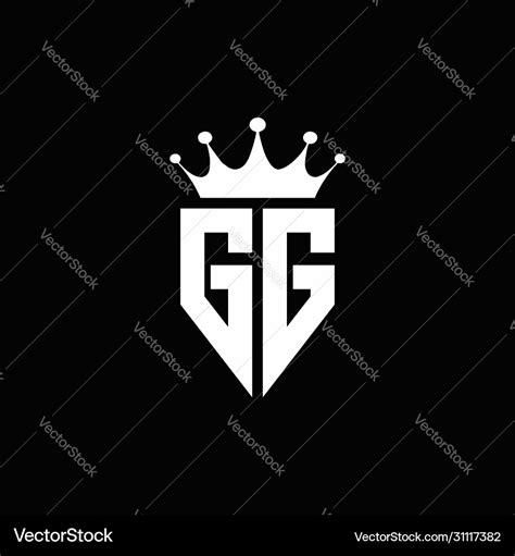 Gg logo monogram emblem style with crown shape Vector Image