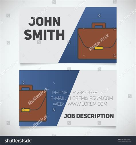 Business Card Print Template Briefcase Logo Stock Vector (Royalty Free ...