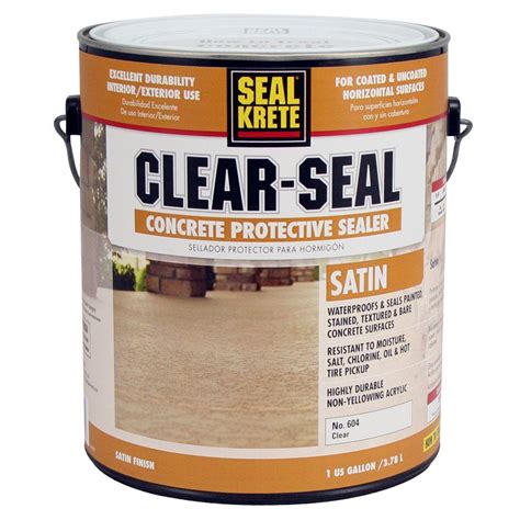 Seal-Krete 1 gal. Satin Clear Seal Concrete Protective Sealer-604001 - The Home Depot