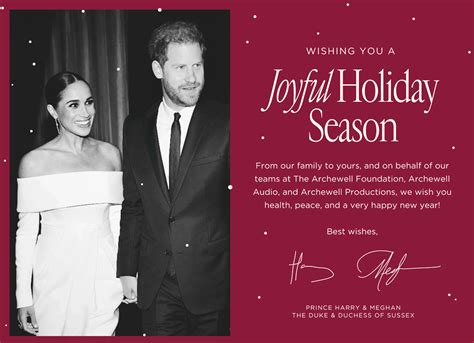 Prince Harry & Meghan Markle 2022 Christmas Card Photo