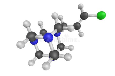 3d Structure of Quaternium-15, a Quaternary Ammonium Salt Stock Illustration - Illustration of ...