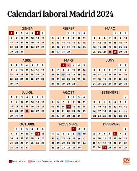 Calendario Laboral Madrid Capital 2024 - Image to u