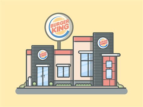 Burger King° 🍔👑 | Architecture design sketch, House design drawing, Building illustration