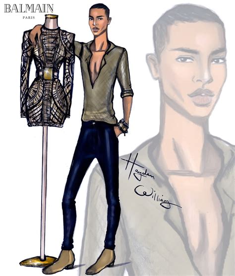 Hayden Williams Fashion Illustrations: Happy Birthday Olivier Rousteing!