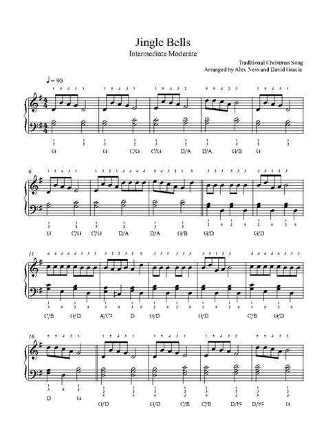 Jingle Bells by Traditional Sheet Music & Lesson | Intermediate Level | Sheet music, Piano sheet ...