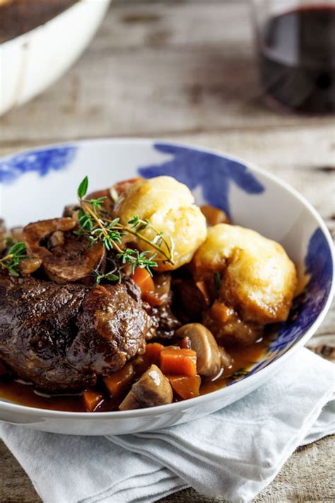 Beef shin stew with Parmesan dumplings - Simply Delicious