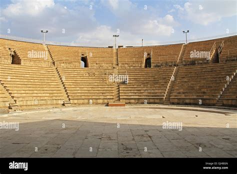 Inside the Amphitheater in Caesarea Maritima National Park, Caesarea, Israel Stock Photo - Alamy