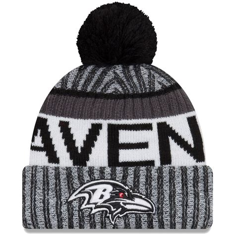 Men's New Era Black/White Baltimore Ravens 2017 Sideline Cold Weather ...