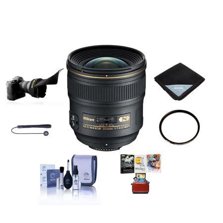 Nikon 24mm f/1.4G AF-S ED NIKKOR Lens Bundle with 77mm Wide Angle UV Filter, Flex Lens Shade ...