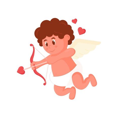 Cupid Vector. Cupids Silhouette. Valentine Day Card. Shoots A Bow ...