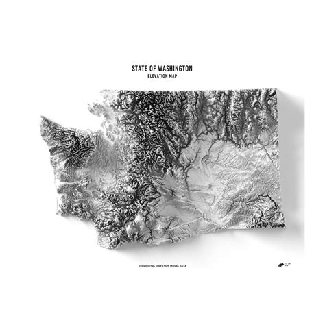 Washington Elevation Map - Map of Washington State | Muir Way