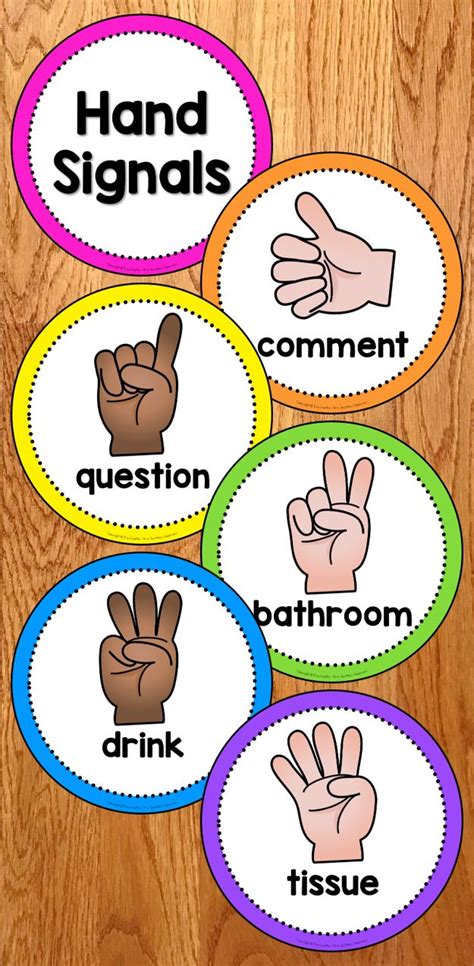 FREE Classroom Hand Signals Display | Classroom hand signals, Classroom sign language, Classroom ...