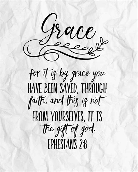 8x10 Printable Scripture Wall Art - Ephesians 2:8 NIV