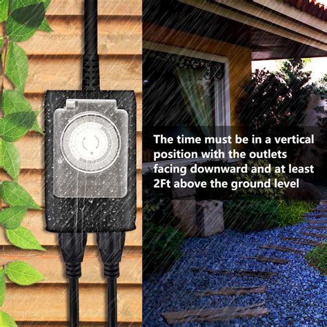 Kasonic Outdoor Timer Outlet, 24 Hour Mechanical Timer Switch, Heavy D ...