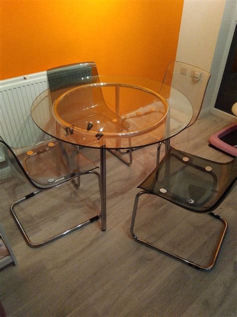 IKEA Glass round dining table | in Westbury, Wiltshire | Gumtree