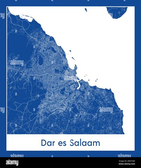Dar es Salaam Tanzania Africa City map blue print vector illustration Stock Vector Image & Art ...