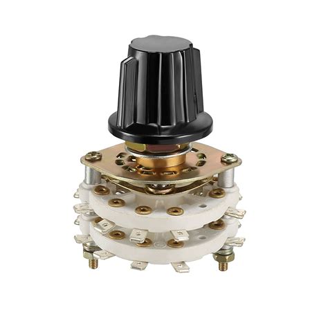 4P4T 4 Pole 4 Position 2-Deck Band Channel Rotary Switch Selector with Knob - Walmart.com ...