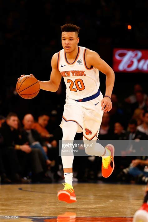 News Photo : Kevin Knox of the New York Knicks carries the... Knicks ...