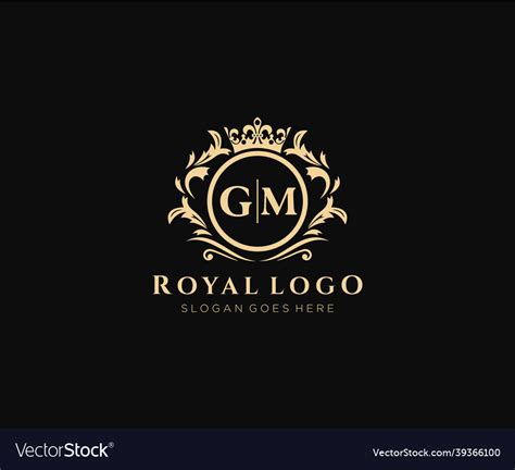 Initial gm letter luxurious brand logo template Vector Image