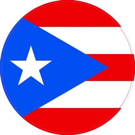 4inx4in Round Puerto Rico Flag Sticker Vinyl Vehicle Decal Travel Stickers | StickerTalk®