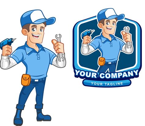 Handyman mascot logo template 26231459 Vector Art at Vecteezy