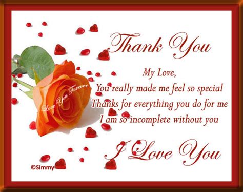 Thank you My Love... Free For Your Love eCards, Greeting Cards | 123 Greetings