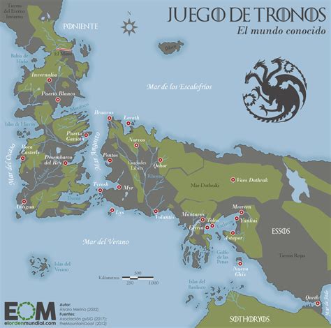 Cartel Del Mapa Mundial De Juego De Tronos