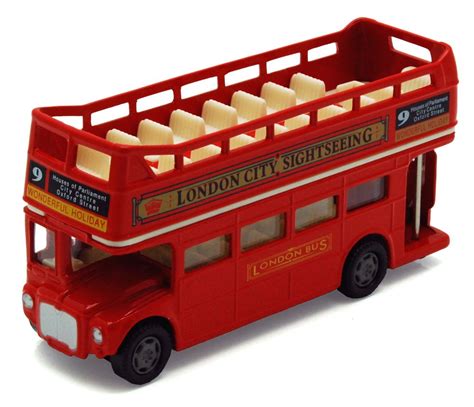 Buy London Double Decker Bus Open Top, Red - Motormax 76008 - 4.75 ...