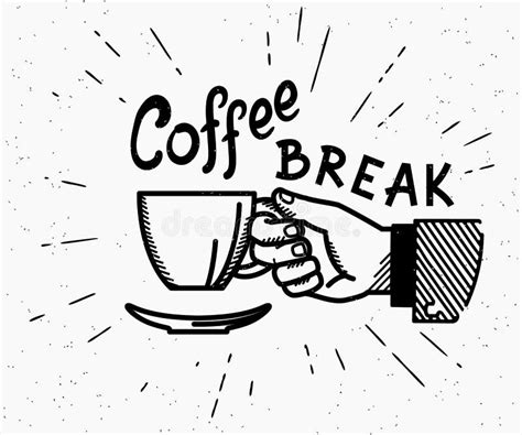 Retro Coffee Break Crafted Illustration Stock Vector - Illustration of break, letter: 62744940