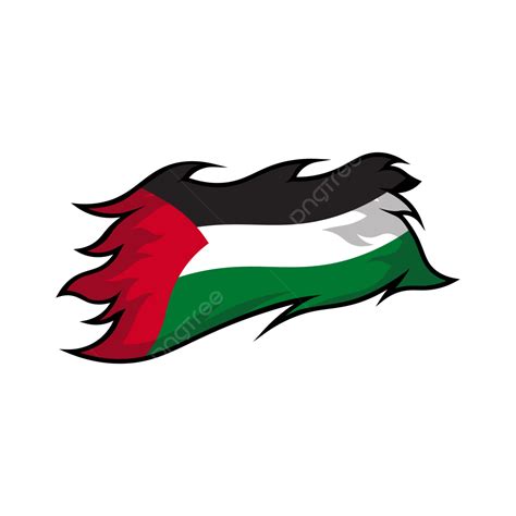 Ilustración Vectorial De Bandera Palestina Con Adorno Rasgado PNG , Bandera Palestina, Vector ...