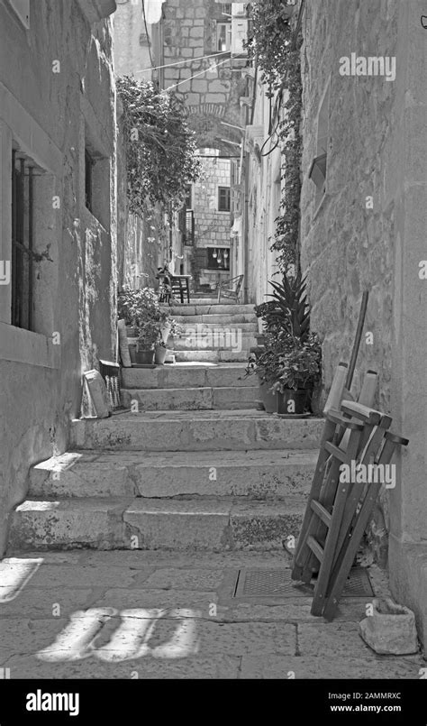 Korcula old town Black and White Stock Photos & Images - Alamy