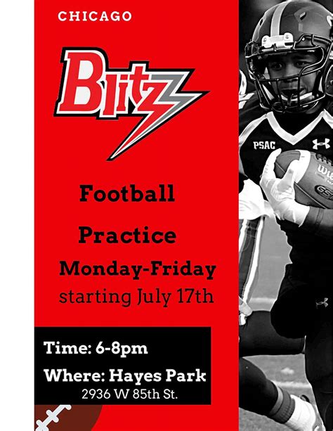 Blitz Football: Practice Schedule