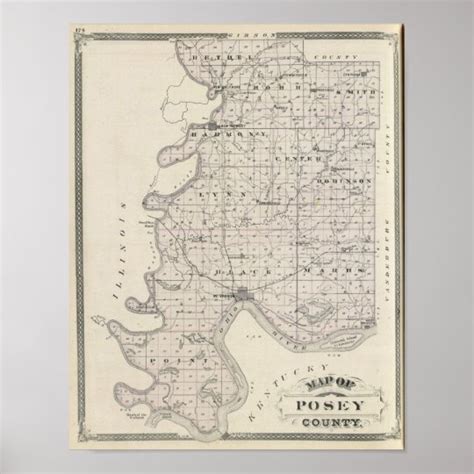 Map of Posey County Poster | Zazzle.ca