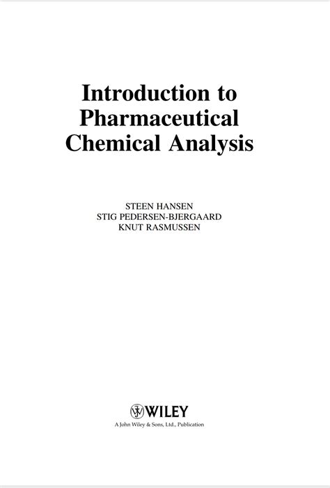 Pharmaceutical analysis