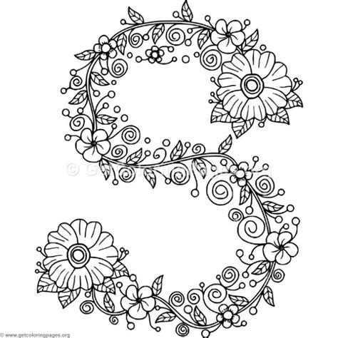 floral alphabet coloring pages – GetColoringPages.org | Flower coloring pages, Alphabet coloring ...