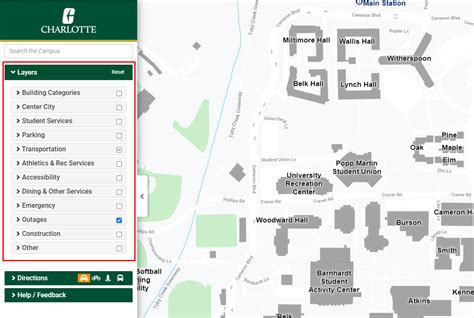 UNC Charlotte Campus Map Help