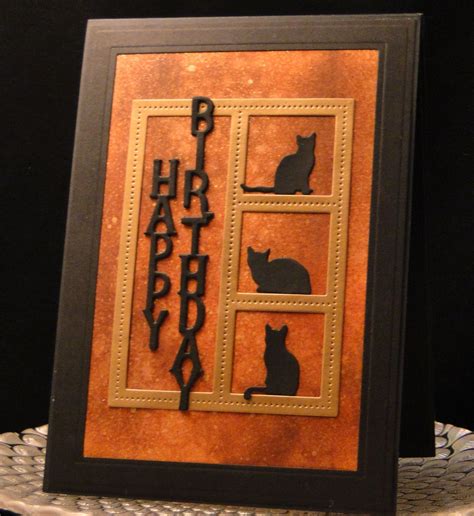 Happy Birthday Card with Cat Silhouettes