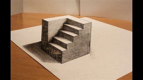 Stairs Drawing Optical Illusion