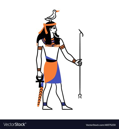 Cartoon color character egyptian god geb Vector Image