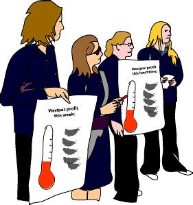 Cartoon of Westpac Phone Assist members picketing | Finsec m… | Flickr