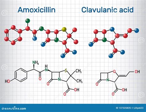 Clavulanic Acid Molecular Structure Isolated On White Royalty-Free Cartoon | CartoonDealer.com ...