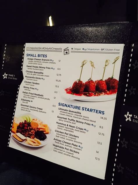 Menu at Cinépolis Luxury Cinemas pub & bar, Westlake Village