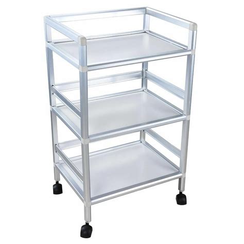 Salon Cart - 3 Shelf Metal Trolley Cart with Locking Wheels