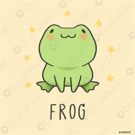 Cute Frog cartoon hand drawn style - stock vector 1093978 | Crushpixel