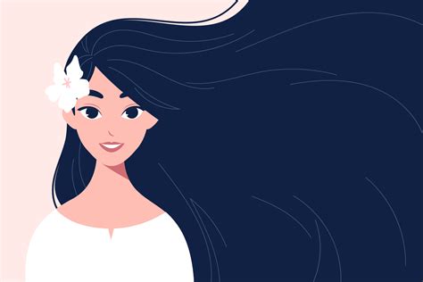 Woman Long Hair Vector Art, Icons, and Graphics for Free Download