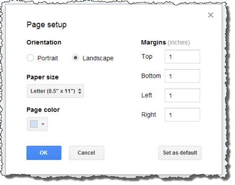 Make a single page landscape in Google Documents - Web Applications ...