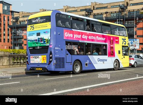 First Bus Glasgow, a Number 75 bus in Glasgow city centre, Scotland, UK Stock Photo - Alamy