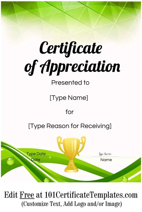 Printable Of Appreciation Certificate Template | Images and Photos finder