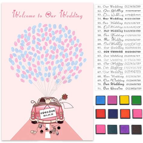 2019 Custom Thumbprint Wedding Guest Book Fingerprint Guestbook Guests ...